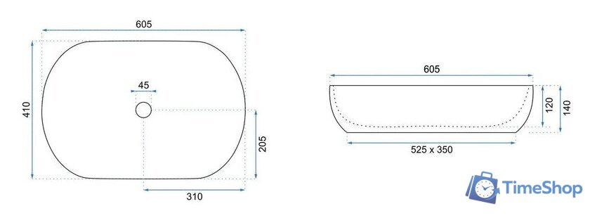 Умывальник Rea Cleo 61 (aiax shiny) - Изображение №5 — Интернет-магазин Time-Shop