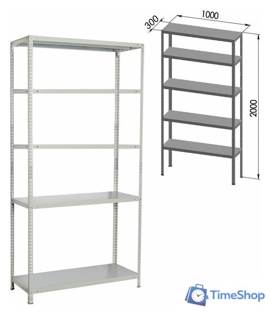 Стеллаж Brabix Ms Plus-200/30-5 291108 - Изображение №2 — Интернет-магазин Time-Shop