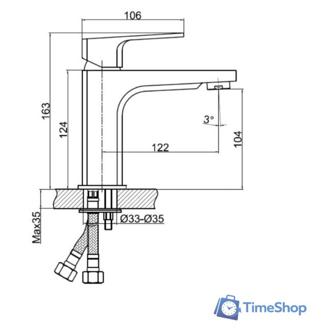 Смеситель Cersanit Wisla 63055 - Изображение №2 — Интернет-магазин Time-Shop