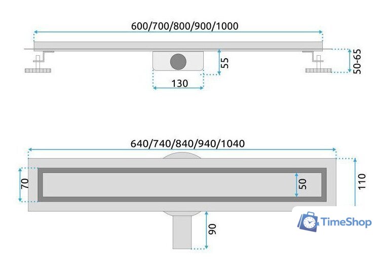 Трап/канал Rea Neox Pro Matt Gold 900 - Изображение №9 — Интернет-магазин Time-Shop