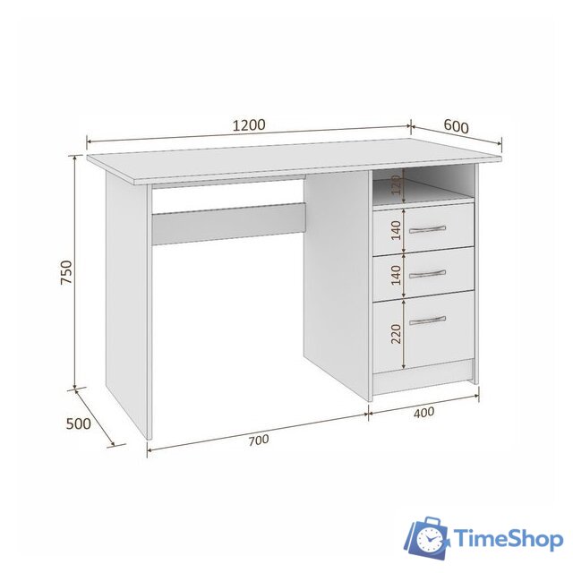 Стол Кортекс-мебель Эльф 120-3ш (береза) - Изображение №5 — Интернет-магазин Time-Shop