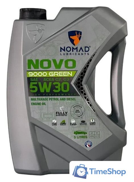 Моторное масло Nomad Novo 9000 Green 5W-30 ACEA C2/C3 5л - Изображение №1 — Интернет-магазин Time-Shop