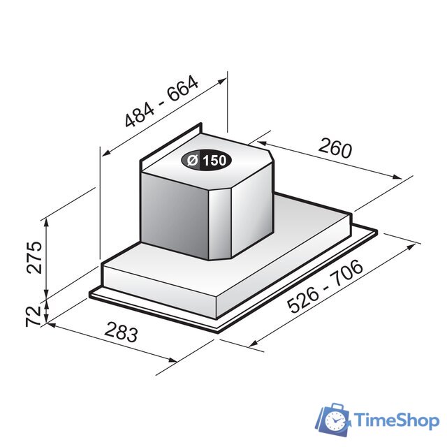 Кухонная вытяжка Freggia CHCT5X - Изображение №2 — Интернет-магазин Time-Shop