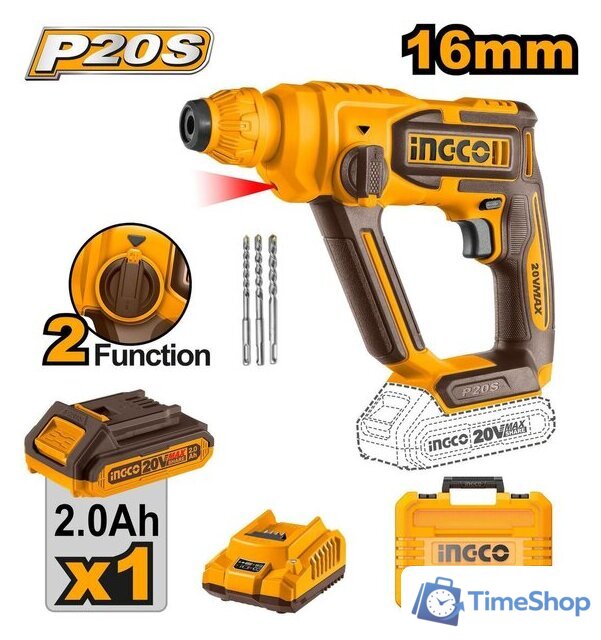Перфоратор Ingco CRHLI201681 (с 1-им АКБ, кейс) - Изображение №1 — Интернет-магазин Time-Shop