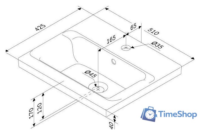 Умывальник AM.PM Gem M90WCC0502WG - Изображение №3 — Интернет-магазин Time-Shop
