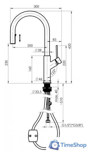 Смеситель Rubineta Bona-33 PO BO33008 - Изображение №4 — Интернет-магазин Time-Shop
