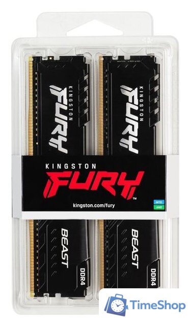 Оперативная память Kingston FURY Beast 2x16GB DDR4 PC4-28800 KF436C18BBK2/32 - Изображение №7 — Интернет-магазин Time-Shop
