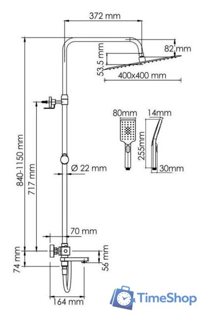 Душевая система  Wasserkraft A199.119.126.087.CH Thermo - Изображение №3 — Интернет-магазин Time-Shop