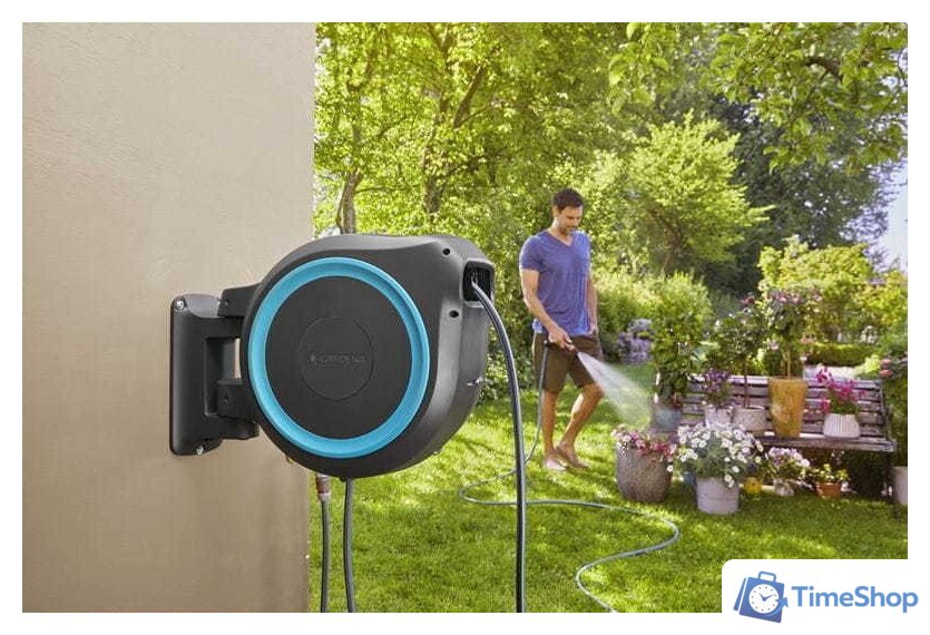 Катушка со шлангом Gardena Катушка со шлангом автоматическая RollUp 18630-20 (13 мм, 35 м) - Изображение №3 — Интернет-магазин Time-Shop