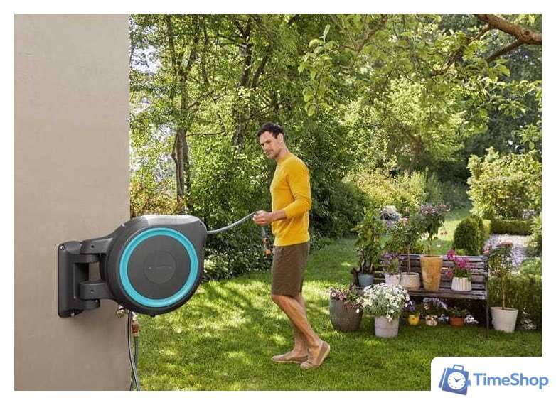 Катушка со шлангом Gardena Катушка со шлангом автоматическая RollUp 18630-20 (13 мм, 35 м) - Изображение №4 — Интернет-магазин Time-Shop