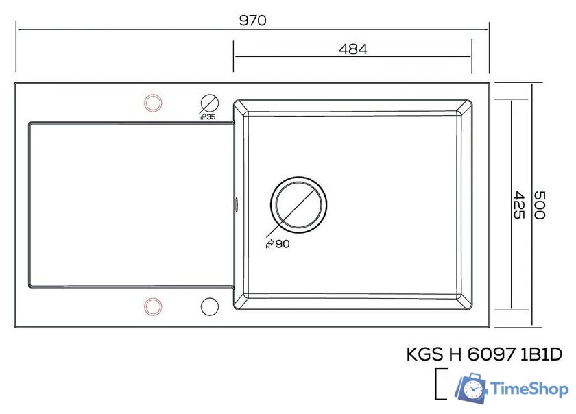 Кухонная мойка Kernau KGS H 6097 1B1D Black Metallic - Изображение №2 — Интернет-магазин Time-Shop