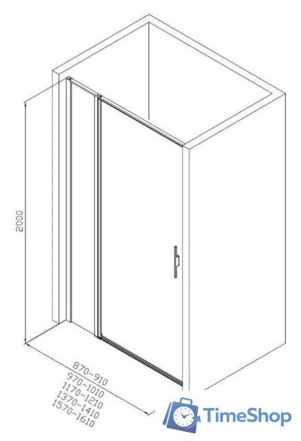 Душевая дверь Allen Brau Priority 3.31037.00 294066 (хром) - Изображение №11 — Интернет-магазин Time-Shop