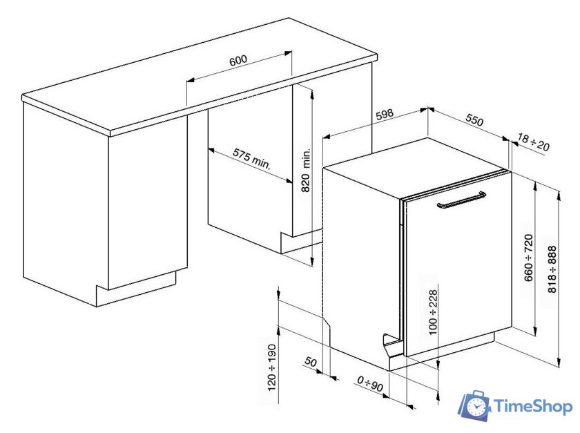 Встраиваемая посудомоечная машина Smeg ST354BQL - Изображение №2 — Интернет-магазин Time-Shop