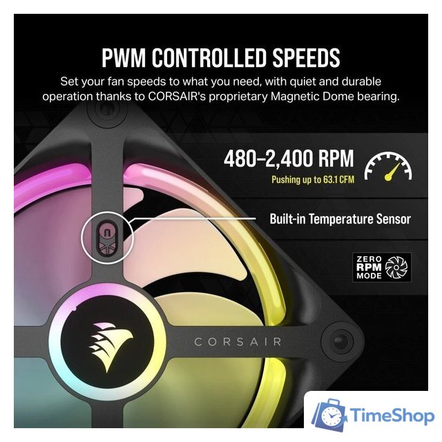 Вентилятор для корпуса Corsair iCUE LINK QX120 RGB CO-9051001-WW - Изображение №5 — Интернет-магазин Time-Shop