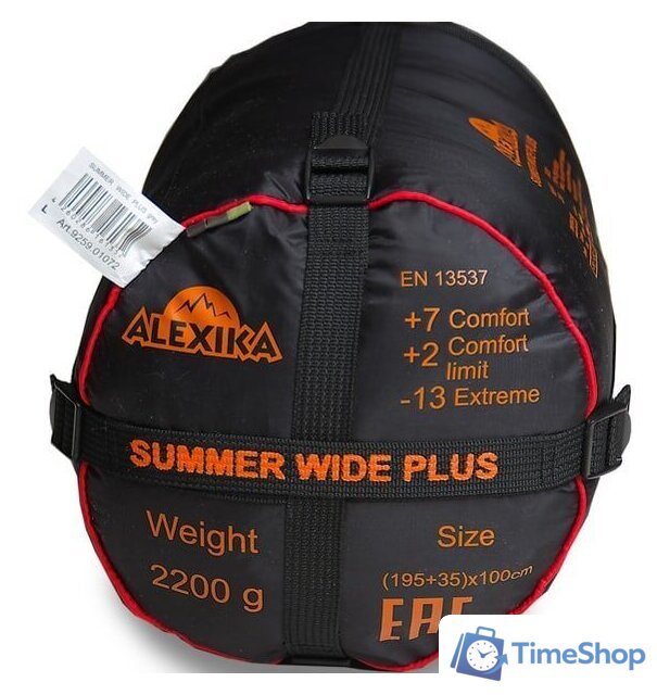 Спальный мешок AlexikA Summer Wide Plus 230 (левая молния, оливковый) - Изображение №5 — Интернет-магазин Time-Shop