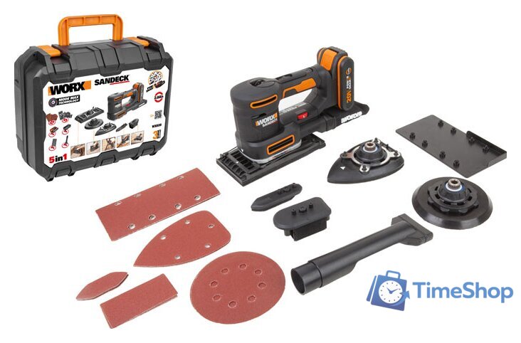 Виброшлифмашина Worx WX820 (с АКБ, кейс) - Изображение №1 — Интернет-магазин Time-Shop
