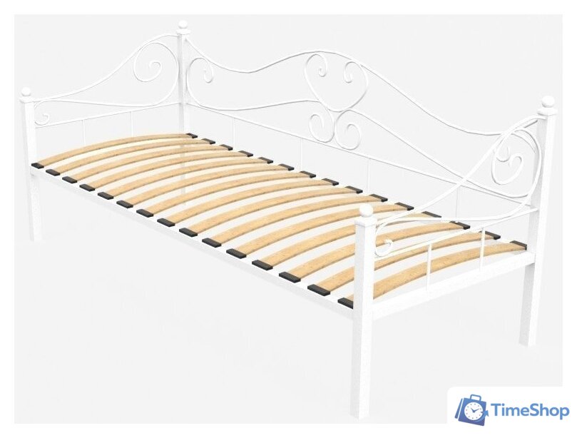 Кровать-тахта ИП Князев Валенсия 90x190 (белый муар) - Изображение №3 — Интернет-магазин Time-Shop