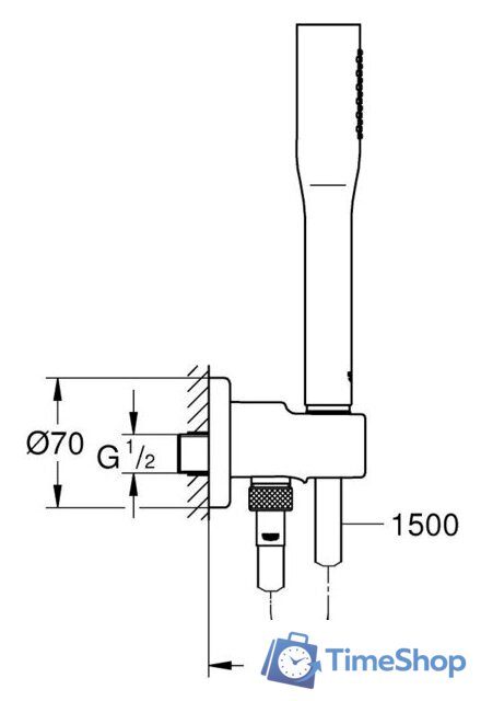 Душевой гарнитур  Grohe Euphoria Cosmopolitan Stick 26404000 - Изображение №2 — Интернет-магазин Time-Shop