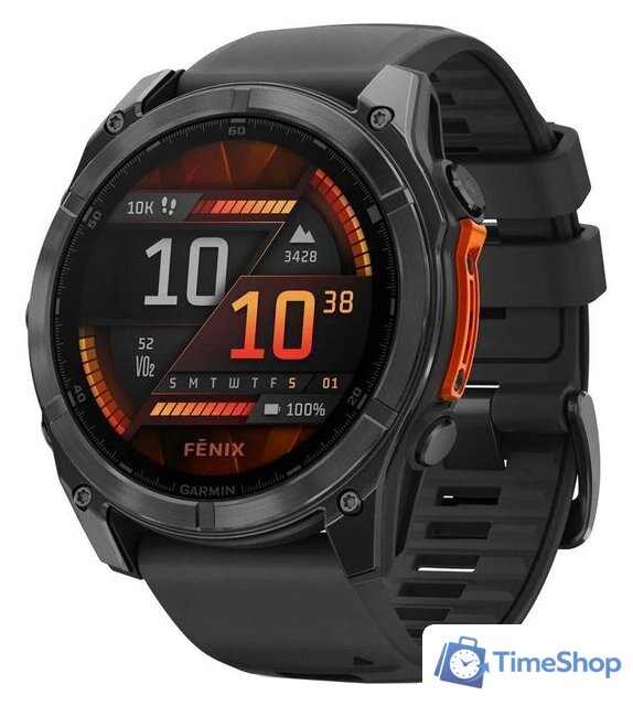 Умные часы Garmin Fenix 8 51мм (серый, черный силиконовый ремешок) - Изображение №1 — Интернет-магазин Time-Shop