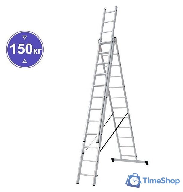 Лестница-стремянка Новая высота NV 123 алюминиевая трёхсекционная 3x12 ступеней - Изображение №1 — Интернет-магазин Time-Shop