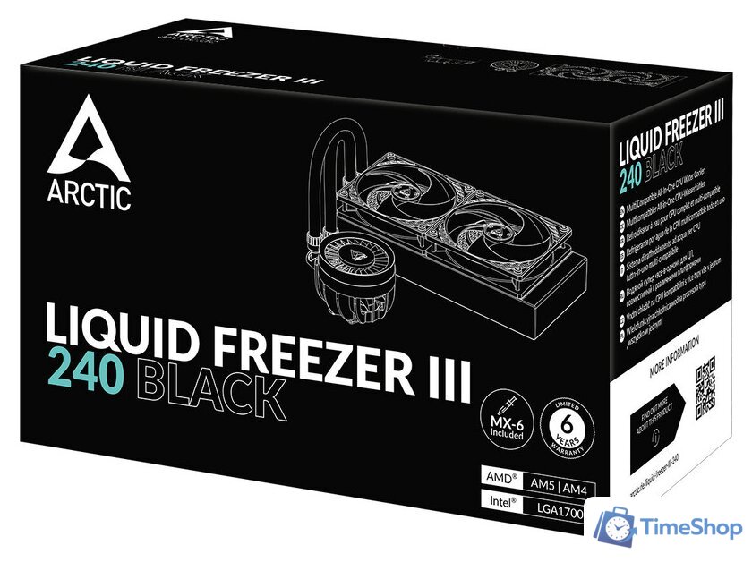 Система жидкостного охлаждения для процессора Arctic Liquid Freezer III 240 Black ACFRE00134A - Изображение №8 — Интернет-магазин Time-Shop