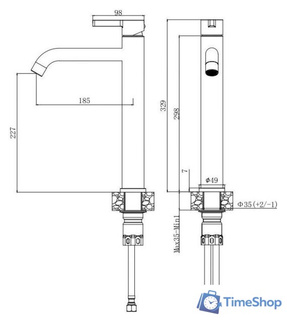 Смеситель Voda Vessel VSL25GM - Изображение №2 — Интернет-магазин Time-Shop