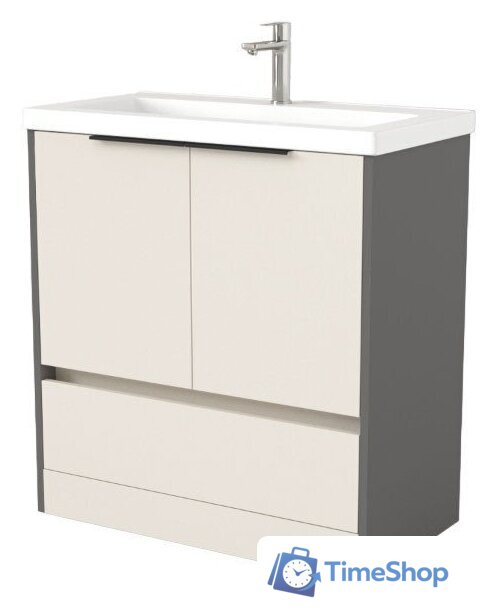  Дабер Тумба под умывальник 017 Тобага/Эридан 80 Т17.8Т.0.19Ч (бежевый/серый/ручка черная) - Изображение №1 — Интернет-магазин Time-Shop