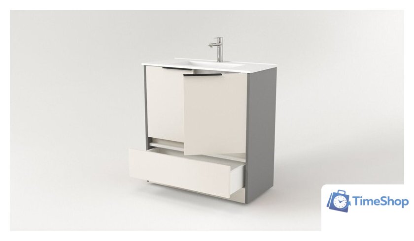  Дабер Тумба под умывальник 017 Тобага/Эридан 80 Т17.8Т.0.19Ч (бежевый/серый/ручка черная) - Изображение №2 — Интернет-магазин Time-Shop