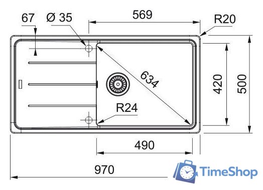 Кухонная мойка Franke Basis BFG 611-97 114.0716.318 (серый сланец) - Изображение №3 — Интернет-магазин Time-Shop