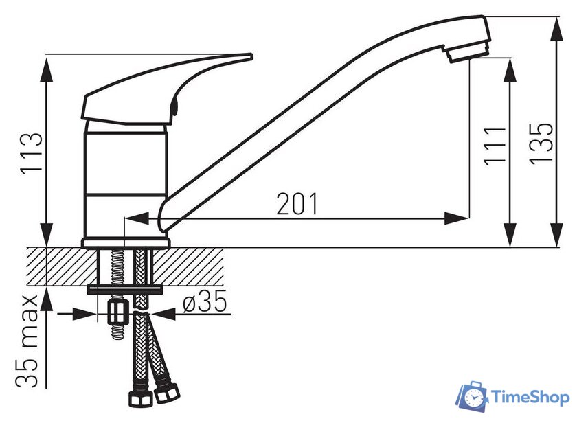 Смеситель Ferro One BFO4 - Изображение №2 — Интернет-магазин Time-Shop