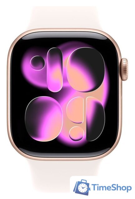 Умные часы Apple Watch Series 11 42 мм (алюминиевый корпус, розовое золото/легкие румяна, спортивный силиконовый ремешок S/M) - Изображение №2 — Интернет-магазин Time-Shop