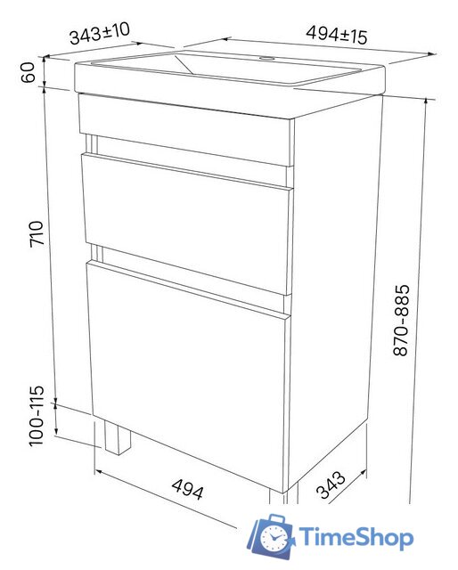  IDDIS Тумба под умывальник Zodiac ZOD5CBFi95 - Изображение №7 — Интернет-магазин Time-Shop