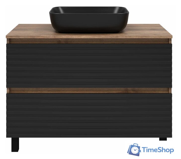  Brevita Тумба под умывальник Dakota DAK-07100-19/02-2Я (черный/темное дерево) - Изображение №1 — Интернет-магазин Time-Shop