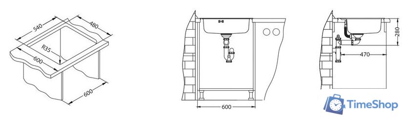 Кухонная мойка Alveus More 10 - Изображение №4 — Интернет-магазин Time-Shop