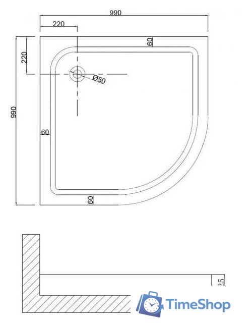 Душевой поддон Niagara NG-100-100 - Изображение №2 — Интернет-магазин Time-Shop
