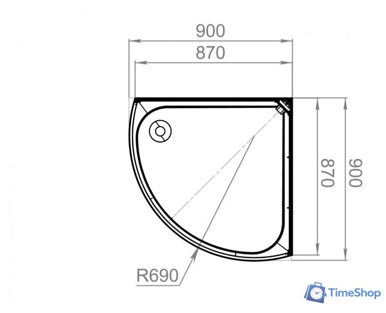 Душевая кабина Domani-Spa Simple 99 Eco DS01EcSm99LWCl00-V1.2 (белый/прозрачное стекло) - Изображение №3 — Интернет-магазин Time-Shop