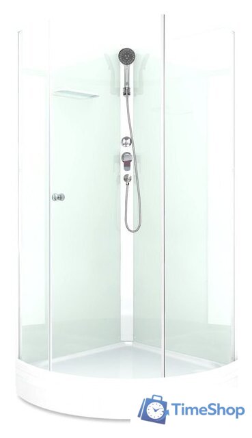 Душевая кабина Domani-Spa Simple 99 Eco DS01EcSm99LWCl00-V1.2 (белый/прозрачное стекло) - Изображение №1 — Интернет-магазин Time-Shop