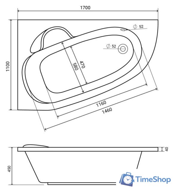 Ванна Lauter Valencia 170x110 2102170L (с каркасом) - Изображение №11 — Интернет-магазин Time-Shop