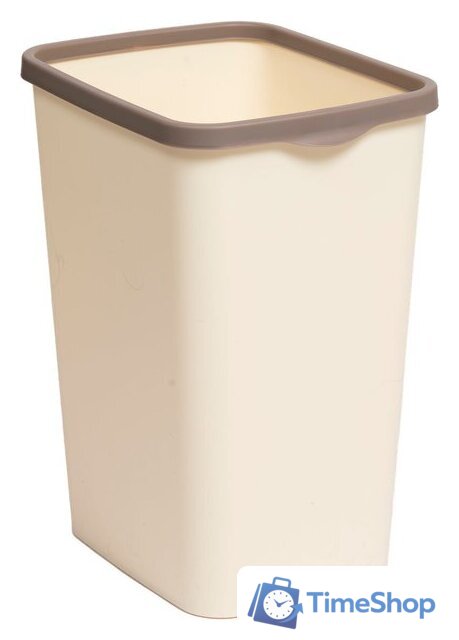 Комплект мусорных ведер Violet Tandem с фиксатором 842626 (10шт, 20л, слоновая кость/шоколад) - Изображение №1 — Интернет-магазин Time-Shop