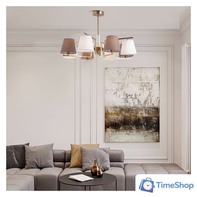 Люстра средней высоты Евросвет 60149/8 (латунь) - Изображение №4 — Интернет-магазин Time-Shop