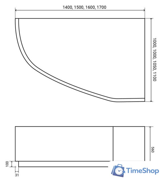 Ванна Lauter Valencia 150x100 2102150R (с каркасом) - Изображение №9 — Интернет-магазин Time-Shop