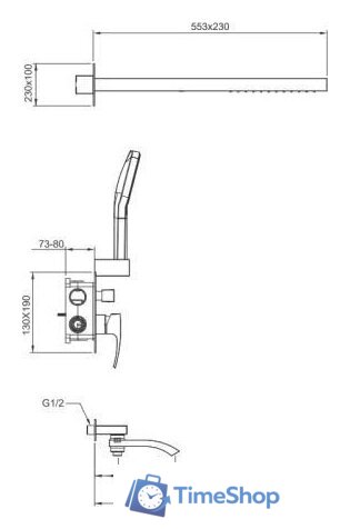 Душевая система  Gappo G7107-73 - Изображение №3 — Интернет-магазин Time-Shop