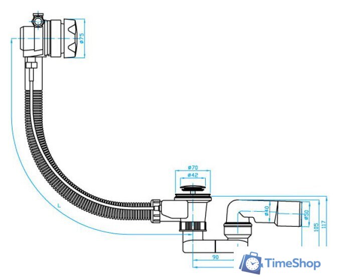 Сифон Plast Brno EVNE050 - Изображение №2 — Интернет-магазин Time-Shop