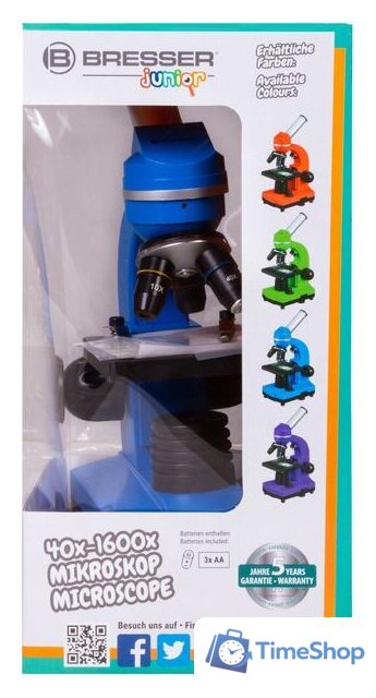 Детский микроскоп Bresser Junior Biolux SEL 40–1600x 74322 (синий) - Изображение №15 — Интернет-магазин Time-Shop