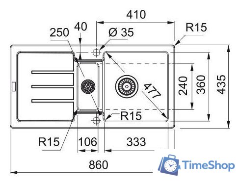 Кухонная мойка Franke Strada SAG 651-86 114.0676.320 (оникс) - Изображение №3 — Интернет-магазин Time-Shop