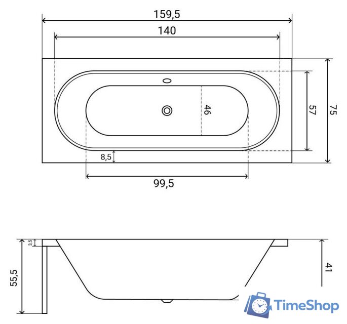 Ванна Lauter Ava 160х75 21208060 - Изображение №28 — Интернет-магазин Time-Shop
