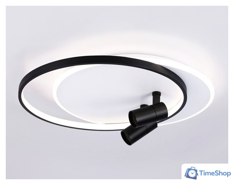 Припотолочная люстра Ambrella light FL51392/1+2 WH/BK - Изображение №4 — Интернет-магазин Time-Shop