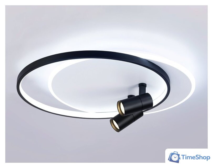 Припотолочная люстра Ambrella light FL51392/1+2 WH/BK - Изображение №3 — Интернет-магазин Time-Shop