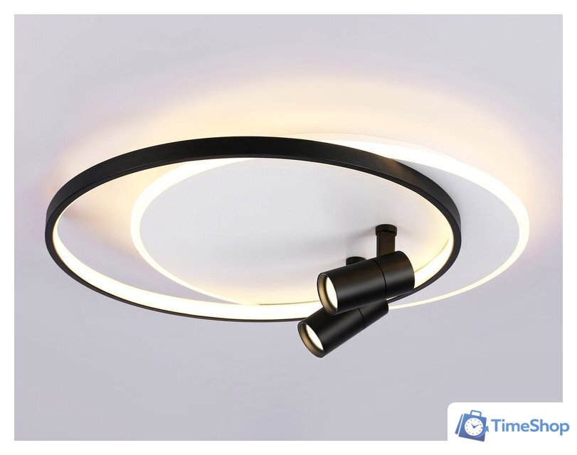 Припотолочная люстра Ambrella light FL51392/1+2 WH/BK - Изображение №2 — Интернет-магазин Time-Shop
