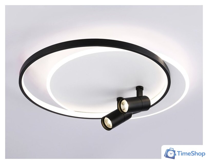 Припотолочная люстра Ambrella light FL51392/1+2 WH/BK - Изображение №1 — Интернет-магазин Time-Shop